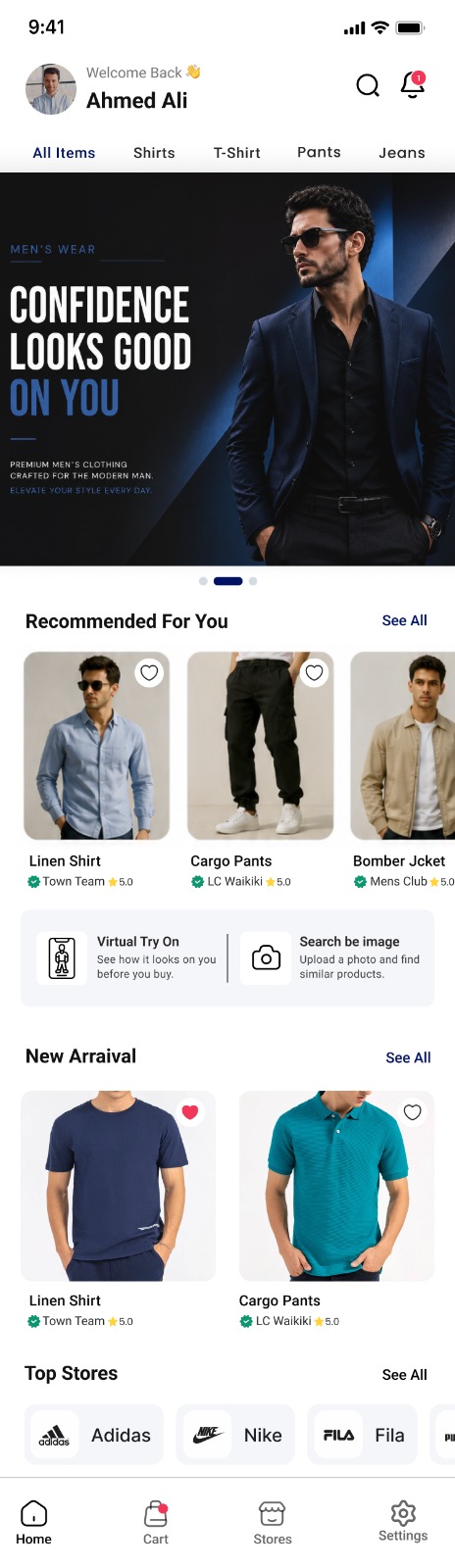 ZAY app home screen with recommended and new arrival products